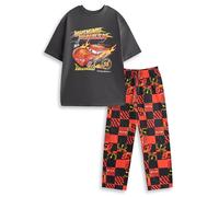 Disney Pigiama da Uomo Cars Saetta McQueen, Nero e Rosso, a Maniche Corte e a Gamba Lunga | Pigiama con Grafica I am Speed per Rilassarsi | Pigiama a Tema Film | Merchandising