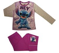 Disney Pigiama in 2 pezzi da ragazza Stitch Love You 5-6 anni viola/grigio