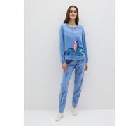 DISNEY, Pigiama In Coral Fleece Blu Regular Fit Con Decorazione Disney, Donna, Blu, Taglia: S