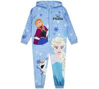 Disney Pigiama Inter Frozen, Pigiama Bambina Elsa E Anna, Pigiama Intero Pile, Blu 5-6 Anni