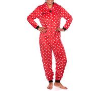 Disney Pigiama Interi a Maniche Lunghe per Donna Topolina Minnie Mouse Rosso X-Large