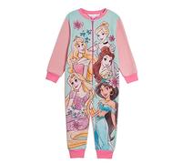 Disney Pigiama intero da principessa per ragazze, in pile, con cerniera, abbigliamento da notte per bambini, rosa, 18-24 Months