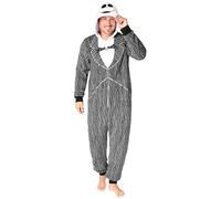 Disney Pigiama Intero Donna - Pigiama Stitch Interi in Pile IH Oh Angel Minnie Malefica S-2XL - Gadget Stitch Idea Regalo (Nero Jack Skellington, M)