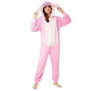 Disney Pigiama Intero Donna - Pigiama Stitch Interi in Pile IH Oh Angel Minnie Malefica S-2XL - Gadget Stitch Idea Regalo (Rosa Angel, XL)