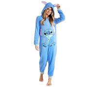 Disney Pigiama Intero Donna - Pigiama Stitch Interi in Pile IH Oh Angel Minnie Malefica S-2XL - Gadget Stitch Idea Regalo (Blu Stitch, XL)