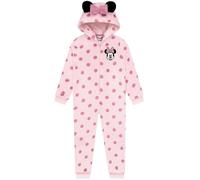 Disney Pigiama Intero Minnie Mouse, Pigiama Bambina Pile, Pigiama Inter Topolina con Orecchie 3D, Rosa 7-8 Anni