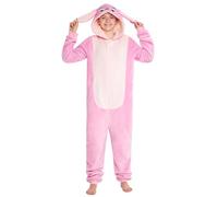 Disney Pigiama Intero Pile Bambina - Pigiama Stitch Angel Minnie Malefica 2-15 Anni - Gadget Stitch Idea Regalo Bambine (Rosa Angel, 11-12 Anni)