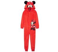 Disney Pigiama Intero Pile Bambina - Pigiama Stitch Angel Minnie Malefica 2-15 Anni - Gadget Stitch Idea Regalo Bambine (Rosso Minnie, 5-6 Anni)