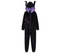 Disney Pigiama Intero Pile Bambina - Pigiama Stitch Angel Minnie Malefica 2-15 Anni - Gadget Stitch Idea Regalo Bambine (Nero Malefica, 11-12 Anni)