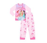 Disney Pigiama lungo da bambina con scritta "Princesses I Belong In A Castle", rosa, 6-7 Years