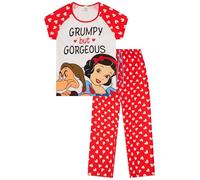Disney Pigiama lungo da donna con nani bianchi come la neve, brontoloni ma splendidi, in cotone, bianco, 14-16