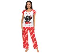 Disney Pigiama lungo da donna Minnie e Topolino Perfect In Every Way, Rosso, 8-10