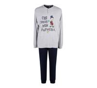 Disney Pigiama lungo da uomo in cotone interlock con stampe - grigio chiaro