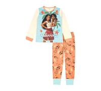 Disney Pigiama lungo per ragazze Moana, set pigiama lungo per ragazze, pigiama Moana Pjs, biancheria da notte regalo per ragazze dai 2 ai 12 anni, crema, 6-7 Years