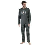 Disney Pigiama manica lunga mcduck per uomo, Verde, L