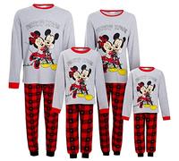 Disney Pigiama natalizio coordinato con Topolino e Minnie, per adulti e bambini, Per bambini, 2-3 Years