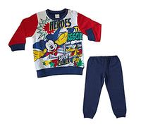 Disney Pigiama Neonato Lungo in Puro Cotone Mickey Art. 4103 (24 Mesi, Blu)