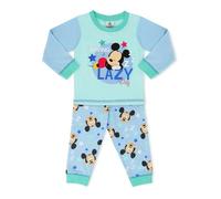 Disney Pigiama per bambini, motivo: Topolino, 2 pezzi, in cotone, per bambini e bambine, Acquamarina., 18-24 Months