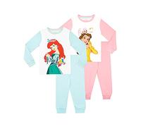 Disney Pigiama per Ragazze 2 Pacchi Ariel e Belle Muticolore 4-5 Ans