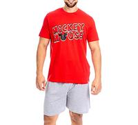 Disney Pigiama per Uomo Mickey Mouse Rosso X-Large