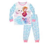 Disney Pigiama Ragazza | Set Pigiama Elsa Frozen | Pigiama Frozen a Manica Lunga | Principessa Pygama per Bambini, Blu, 4-5 Anni