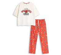 Disney Pigiama Rosso a Maniche Corte e Lunghe da Donna di High School Musical | Stampa della Squadra di Basket della Squadra Universitaria East High Wildcats | Abbigliamento da casa e da Notte