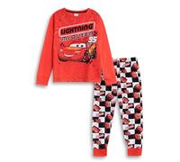 Disney Pigiama Rosso a Maniche Lunghe e Gambe Lunghe per Bambini di Cars Saetta McQueen a Tema Cartone Animato con Design retrò | Pigiama per Bambini per Andare a Letto e Rilassarsi