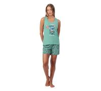 Disney Pigiama senza maniche Vacation Mode da donna, Verde, XXL