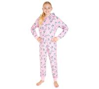 Disney Pigiama Stitch Bambina Intero - Pigiamone Stitch in Pile con Zip 2-14 Anni - Pigiami Interi con Cappuccio per Ragazza (Rosa Stitch, 9-10 Anni)