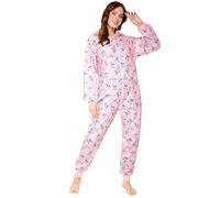 Disney Pigiama Stitch Donna Intero - Pigiamone Stitch in Pile con Zip S-XL - Pigiami Interi con Cappuccio per Ragazza (Rosa Stitch, XL)