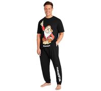 Disney Pigiama Uomo - Pigiama Uomo Cotone Brontolo Paperino M-3XL Pigiami Uomo e Ragazzi a Maniche Corte Pigiami Due Pezzi da Uomo Lungo (Nero Grumpy, 2XL)