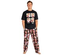 Disney Pigiama Uomo - Pigiama Uomo Cotone S-3XL Pigiami Uomo e Ragazzi a Maniche Corte Pigiami Due Pezzi da Uomo Lungo (Nero, 3XL)