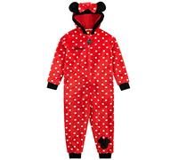 Disney Pigiami Interi a Maniche Lunghe per Ragazze Topolina Minnie Mouse Rosso 6-7 Anni
