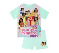 Disney Pigiami Ragazza, Pigiama Bambina Principessa, Pigiama Bambino Estate, Verde 4-5 Anni