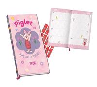 Disney Piglet Diary 2026 Slim Pocket Diary Calendario Winnie The Pooh con adesivi organizzativi inclusi