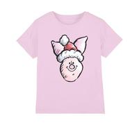 Disney Piglet Santa Hat T-Shirt Bambini, Rosa, 5-6 A