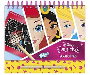 Disney Pincess Scratch Book: Libro per Graffi e colorare con Stencil e Adesivi Glitterati con Le Principesse Disney Come Cenerentola, Rapunzel, Belle UVM. Activity Book per casa e in Viaggio