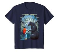 Disney Pixar Brave Merida And Bear Profile Portrait Maglietta, Bambini, Navy, 12 anni