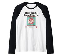 Disney Pixar Cars 2 Rust Free Race Ready Distressed ADD Maglia con Maniche Raglan