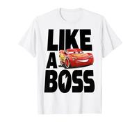 Disney Pixar Cars 3 McQueen Like A Boss Maglietta, Uomo, Bianco, L