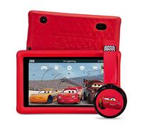 Disney Pixar Cars Bundle - tablet per bambini Pebble Gear da 7" con paracolpi e cuffie, controlli parentali, filtro luce blu, oltre 500 giochi, app, e-book, limitatore di volume da 85 dB