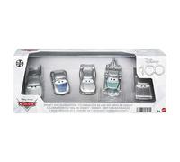 Disney Pixar CARS - Confezione da 5 veicoli die-cast in scala 1:55, include Saetta McQueen, Sally, Cricchetto, Flo e Ramone, Anniversario Disney 100, giocattolo per bambini, 4+ anni, HPL98