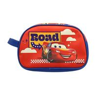 Disney Pixar Cars - Kit Bagno da Viaggio Bambini Flash McQueen - Bicchiere, Portasapone, Custodia Spazzolino - Plastica Robusta - Igiene - Prodotto Ufficiale Disney