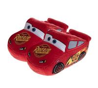 Disney Pixar Cars - Pantofole per bambini e ragazzi, con Saetta McQueen, pantofole calde per pigiama, in peluche rosso 3D (taglia 11-12 per bambini)