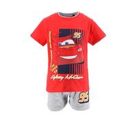 Disney Pixar Cars T-Shirt e Pantaloncini per Ragazzi, Pigiama 2 Pezzi per Bambino Design Lightning McQueen, Taglia 3 Anni | Rosso
