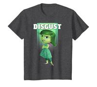 Disney Pixar Inside Out Disgust Portrait Maglietta, Bambini, Grigio Scuro, 4 anni