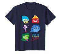 Disney Pixar Inside out Full of Emotions Character Maglietta, Bambini, Navy, 10 Anni