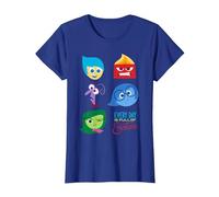 Disney Pixar Inside out Full of Emotions Character Maglietta, Donna, Blu Reale, S