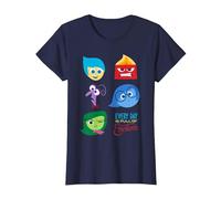 Disney Pixar Inside out Full of Emotions Character Maglietta, Donna, Navy, S
