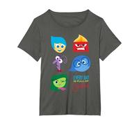 Disney Pixar Inside out Full of Emotions Character Maglietta, Donna Plus-Size, Asfalto, 2X